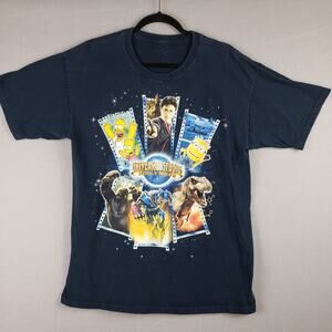 Universal Studios Hollywood Size L Movie Characters Graphic Tee Shirt Navy Blue